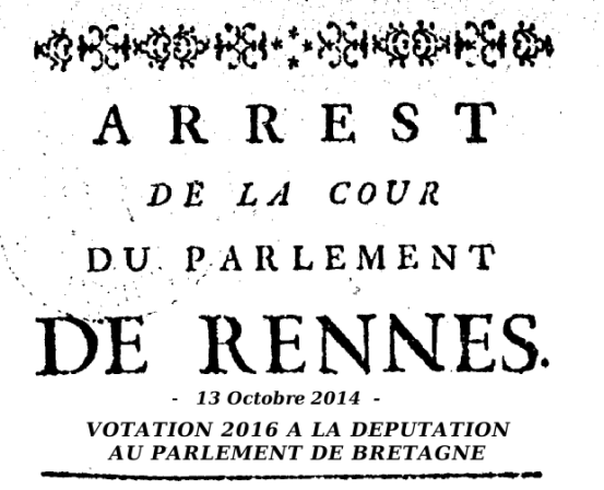 Novembre 2016 élection au Parlement de Bretagne - Votation pour vos Députés Bretons  www.parlementdebretagne.org